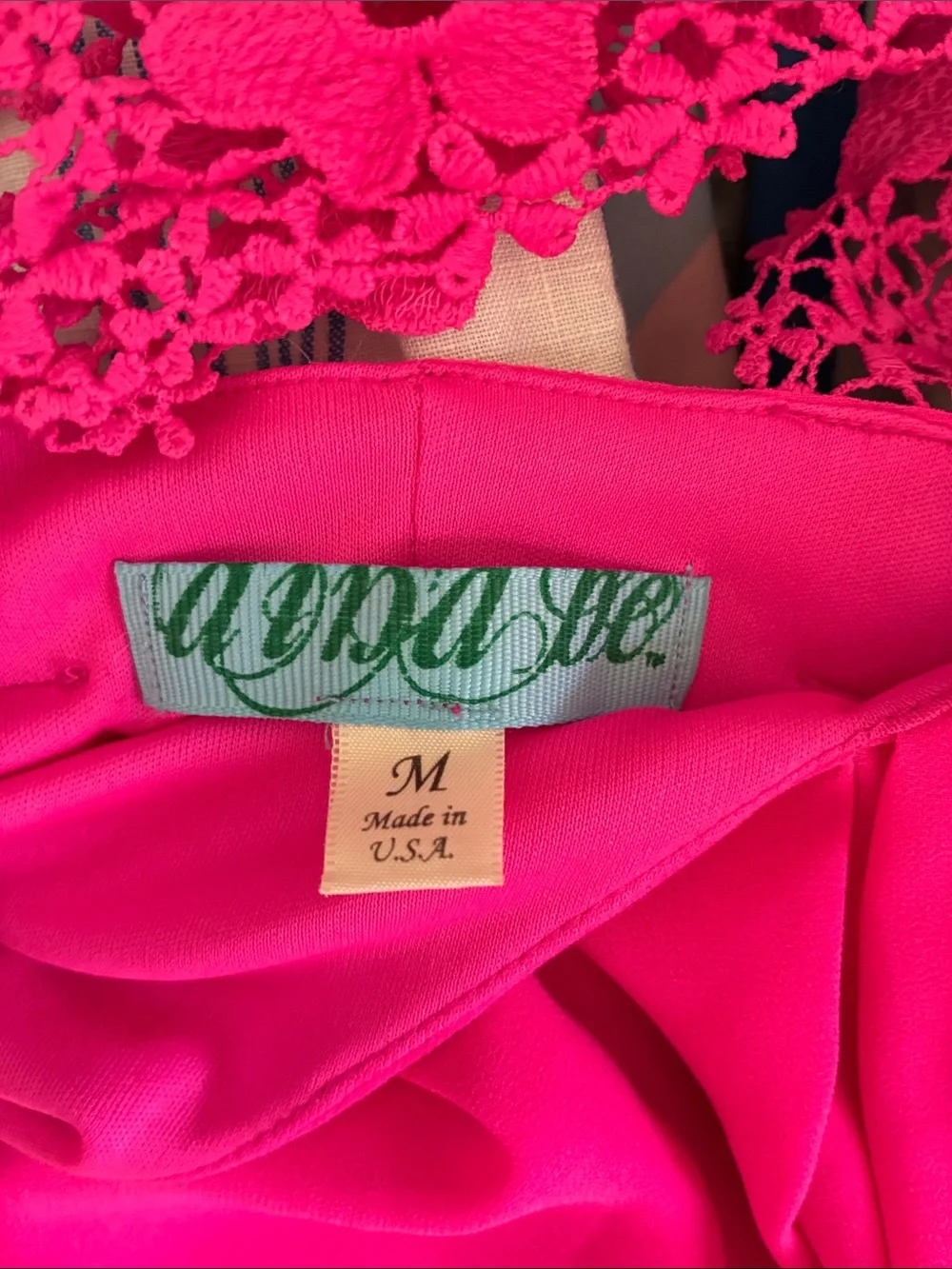 Aqua Vibrant Hot Pink Lace-Back Camisole Tunic